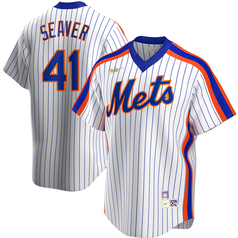 2020 MLB Men New York Mets #41 Tom Seaver Nike White Home Cooperstown Collection Player Jersey 1->new york mets->MLB Jersey